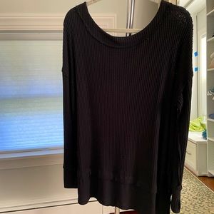 Free People black thermal shirt